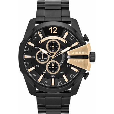 Chronograph DIESEL "MEGA CHIEF", schwarz, Armbanduhren, Herren, Quarzuhr, Armbanduhr, Herrenuhr, Stoppfunktion, Edelstahlarmband Image