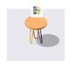 Round side table Memphis style hairpin legs/ side table round table on tripod legs