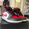 Nike Shoes | Kids Air Nike 1 Jordan Mid | Color: Black/Red | Size: 4g