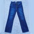 Madewell Jeans | 27 Jeans Madewell Cali Demi Boot Stretch Denim Dark Wash Crop Buttonfly Vguc | Color: Blue | Size: 27