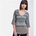 Free People Sweaters | Free People Dip Dot Fair Isle Sweater Gray Blue Sequin Short Sleeve Sweater, Sm | Color: Blue/Gray | Size: S