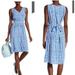 Kate Spade Dresses | Nwt Kate Spade Island Stamp Tie Waist Sleeveless Dress | Color: Blue/White | Size: M