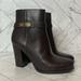 Michael Kors Shoes | Nwt Michael Kors Womens Finley Ankle Boot Heel Shoe Dark Brown Size 5m | Color: Brown | Size: 5