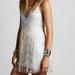 Free People Dresses | Free People Mesh Slip Dress Light Pink/Lavender, Silver Metallic | Color: Silver | Size: S