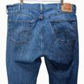 Levi's Jeans | Levi's 514 Distressed Blue Denim Straight Wide Leg Jeans 40x32 (Actual Sz 41x31) | Color: Blue | Size: 40x32