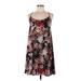 Matty M Casual Dress - A-Line Scoop Neck Sleeveless: Black Floral Dresses - Women's Size Medium