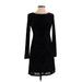 Vince Camuto Casual Dress: Black Chevron/Herringbone Dresses - Women's Size 4