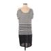 Vince. Casual Dress - Shift Scoop Neck Short sleeves: Gray Color Block Dresses - Women's Size Small