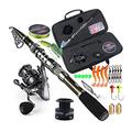 Fishing Rod Fishing Rod and Reel Combo Telescopic Fishing Rod Spinning Reel with Free Spool Fishing Hooks Lure Line Bag Full Kit Fishing Combos (Size : 2.1m and 3000 reel)