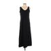 J.Jill Casual Dress - Midi V Neck Sleeveless: Black Print Dresses - Women's Size X-Small