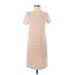 Universal Thread Casual Dress - Shift Crew Neck Short sleeves: Tan Print Dresses - Women's Size X-Small