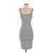 Trafaluc by Zara Casual Dress - Bodycon: Gray Stripes Dresses - Women's Size Small