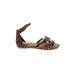 Adam Tucker ...Me Too Flats: Brown Leopard Print Shoes - Women's Size 7 - Open Toe