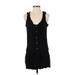 Joie Casual Dress - Mini Plunge Sleeveless: Black Print Dresses - Women's Size Small