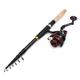 Fishing Rod Carbon Fiber Telescopic Fishing Rod Portable Spinning Rod and Spinning Reels Multifunction Set 1.8m 2.1m 2.4m 2.7m 3.0m Fishing Combos (Color : Black Metal Handle, Size : 2.4m)