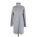 Uniqlo Casual Dress - Sweater Dress Turtleneck Long sleeves: Gray Marled Dresses - Women's Size Small