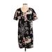 Original Nicole Miller Casual Dress - Shift: Black Floral Dresses - Women's Size Medium