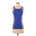 Champion Active Tank Top: Blue Solid Activewear - Women's Size Small