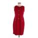 Talbots Casual Dress - Sheath Crew Neck Sleeveless: Burgundy Print Dresses - Women's Size 6