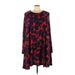 Alice & You Casual Dress - Mini High Neck Long sleeves: Orange Floral Dresses - Women's Size 30 Plus