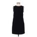 Ann Taylor LOFT Casual Dress - Mini Crew Neck Sleeveless: Black Solid Dresses - Women's Size 00