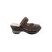 Jambu Mule/Clog: Slip-on Wedge Boho Chic Brown Print Shoes - Women's Size 6 - Round Toe