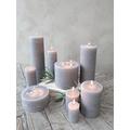 French Grey Pillar Candles - Grey Coloured Candles - Danish Candles - Extra Tall Large Chunky Candles - Light Church Candle - Grey Candle (15cm x 15cm)