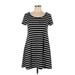 AB Studio Casual Dress: Black Stripes Dresses - Women's Size Large