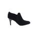 Adrienne Vittadini Ankle Boots: Slip-on Stiletto Minimalist Black Print Shoes - Women's Size 10 - Almond Toe