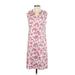 Talbots Casual Dress - Shift V Neck Sleeveless: Pink Dresses - Women's Size 2