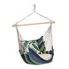 Relaxdays Hanging Chair, Modern Cotton Swing Seat, for Adults & Children, in-& Outdoor Use, Max. 150 Kg, Blue/Green, 80% 20% Wood, 111 x 97 x 7.5 cm