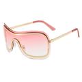 MUTYNE Alloy Rimless One Piece Square Sunglasses For Women Fashion Vintage Brown Silver Gradient Sun Glasses Female Big Shades,Gold Pink,One size