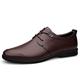 Ninepointninetynine Shoes Dress Oxford for Men Lace Up Derby Shoes Round Toe Leather Anti-Slip Block Heel Low Top Non Slip Rubber Sole Business (Color : Brown, Size : 6.5 UK)
