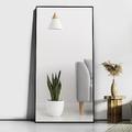 CASSILANDO 165 x 60 cm Standing Mirror, Floor Large Mirror, Standing Mirror, Against Wall for Bedroom, Cladding and Wall Mounted Thin Frame Mirror, Black