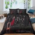 3D Bedding Set The Vampire Diaries Printed Duvet Cover Set 3 Pcs Soft Microfiber Duvet Cover Comforter Cover With 2 Pillowcases Double（200X200cm）