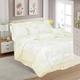 7 Pieces Comforter Set 100% Polyester Quilt Bedspread Set Double King Super King Size Bedding Set and Cushions (King, Cream)