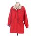 London Fog Jacket: Mid-Length Red Print Jackets & Outerwear - Women's Size 10