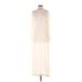 Michael Stars Casual Dress - DropWaist High Neck Long sleeves: Ivory Solid Dresses - New - Women's Size X-Small