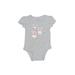 Carter's Short Sleeve Onesie: Gray Marled Bottoms - Size 12 Month