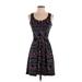 Jessica Simpson Casual Dress - A-Line Scoop Neck Sleeveless: Black Aztec or Tribal Print Dresses - Women's Size Small