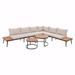 6-Piece Outdoor Sectional Sofa Set with Nesting Coffee Tables and Cushioned Seating