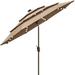 Non-Fading Sunumbrella Solar 9ft 3 Tiers Market Umbrella with LED Lights Patio Umbrellas Outdoor Table with Ventilation