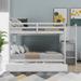 Full Over Full Size Bunk Stairway Bed with Twin Size Trundle and Storage Drawers, Solid Wood Detachable Bunkbed Bedframe