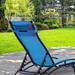 Grey Aluminium 2 Pieces Outdoor Patio Adjustable Aluminum Recliner Lounge Chair Set