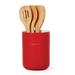 Knock On Wood Apple Crock With Servers Red - Crock: 5.5" x 5.5" x 10"