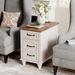 End Table with Charging Station, Side Sofa Table with Drawer & Storage Cabinet, Modern Nightstand with Power Outlets & USB Ports