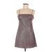 Pins and Needles Cocktail Dress - Mini: Burgundy Jacquard Dresses - New - Women's Size Medium