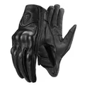 Gants de moto vintage en cuir de mouton pour hommes doigt complet coordonnants anti-chute quatre