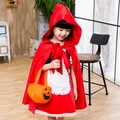 Costume d'Halloween du Petit Chaperon Rouge pour Enfants Robe de Princesse Costume de Performance