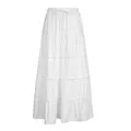 Jupe longue à volants pour femmes jupe plissée à taille élastique jupe froncée A-Line jupe à